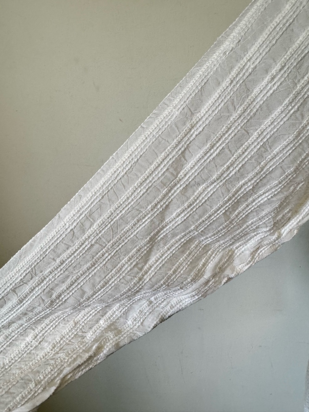 Johnny Was NYX Shirt Off White Mixed Media Blouse Large Coastal Euro Summer NWT - Picture 5 of 16